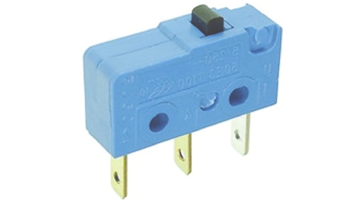Marquardt Plunger Micro Switch, Tab Terminal, 5 A @ 250 V ac, SP-CO, IP00, IP40