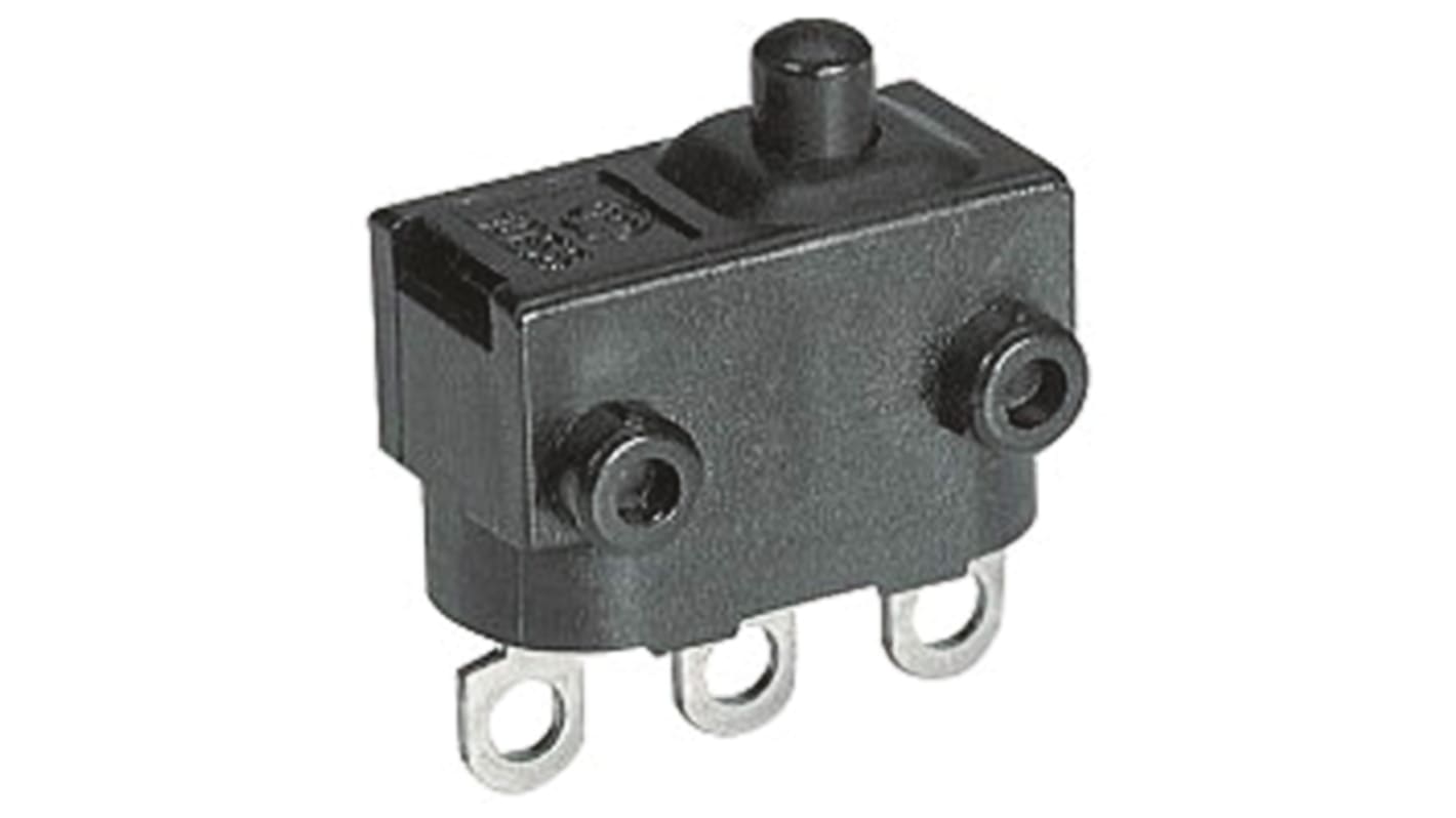 Marquardt Pin Plunger Micro Switch, Solder Terminal, 4 A @ 12 V dc, SP-CO, IP00, IP40