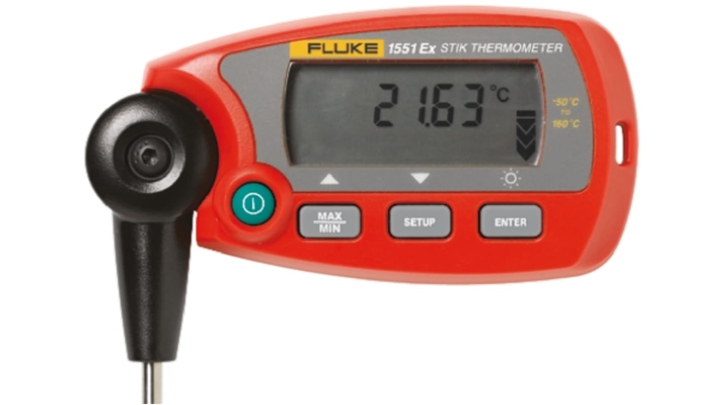 Fluke calibration 1551 Digitalt termometer, 1 Kanal, Ledningsforbundet, RTD, egensikker, UKAS kalibreret