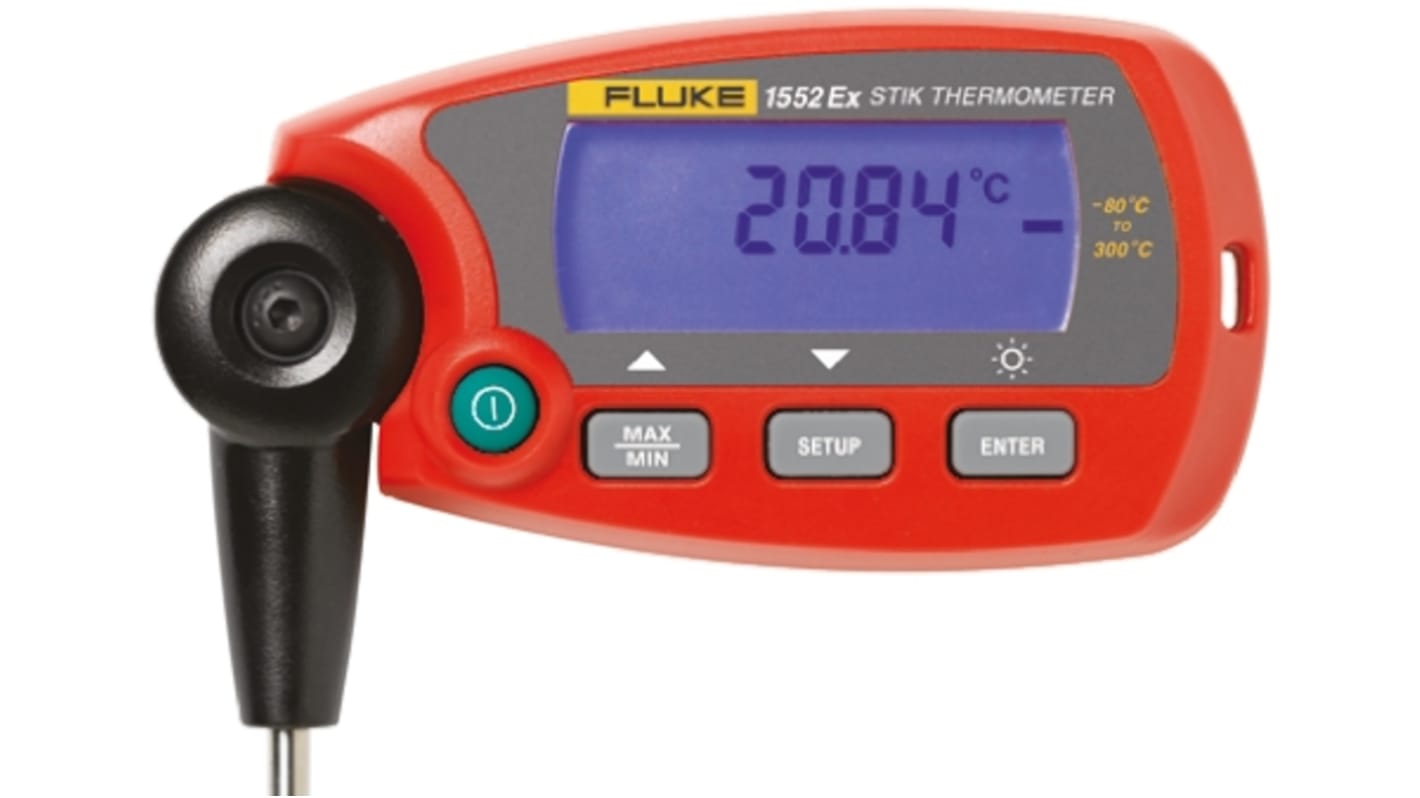 Fluke calibration 1552 Digitalt termometer, 1 Kanal, Ledningsforbundet, PRT, egensikker, UKAS kalibreret