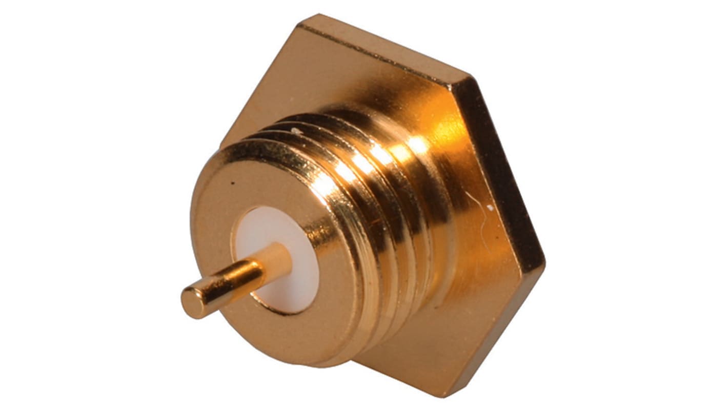 Conector coaxial Huber+Suhner 22_MMBX-50-0-1/111_NE, Hembra, Recto, Impedancia 50Ω, Montaje en Panel, Sí, 12.4GHz