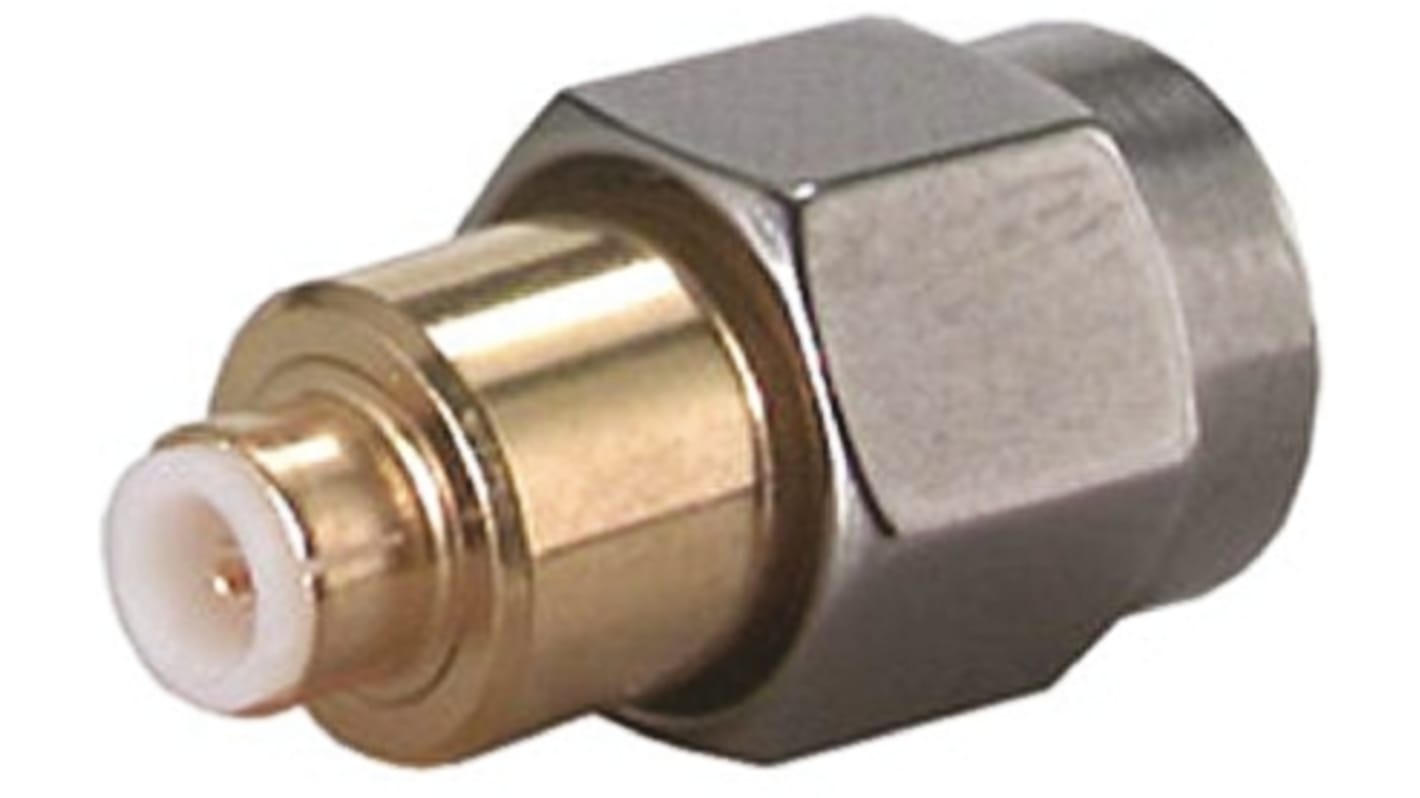 Huber+Suhner Straight 50Ω RF Adapter MMBX Plug to SMA Plug 6GHz