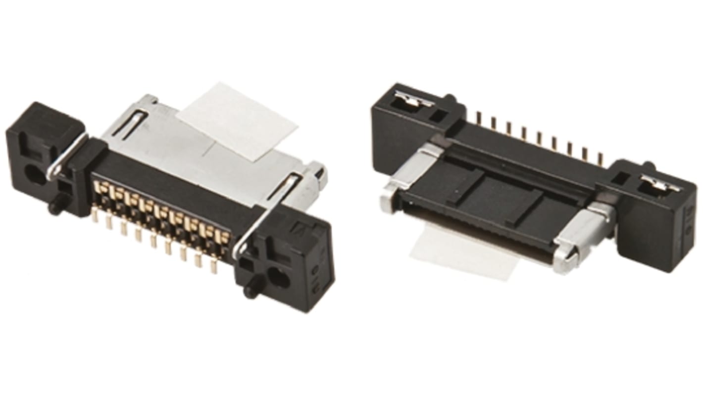 Hirose 3800 Series Straight Surface Mount PCB Header, 18 Contact(s), 0.8mm Pitch, Shrouded