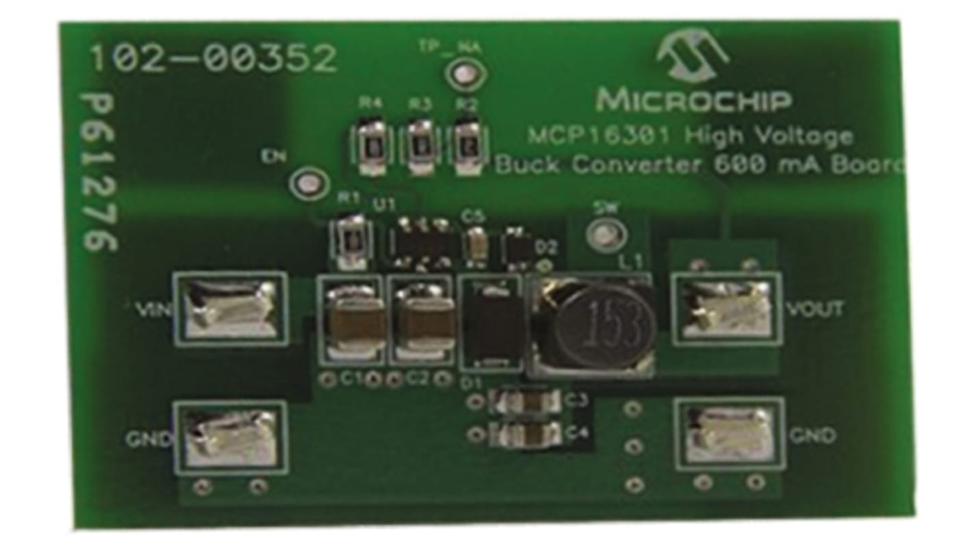 Microchip MCP16301 High Voltage Buck Converter 600 mA Demo Board