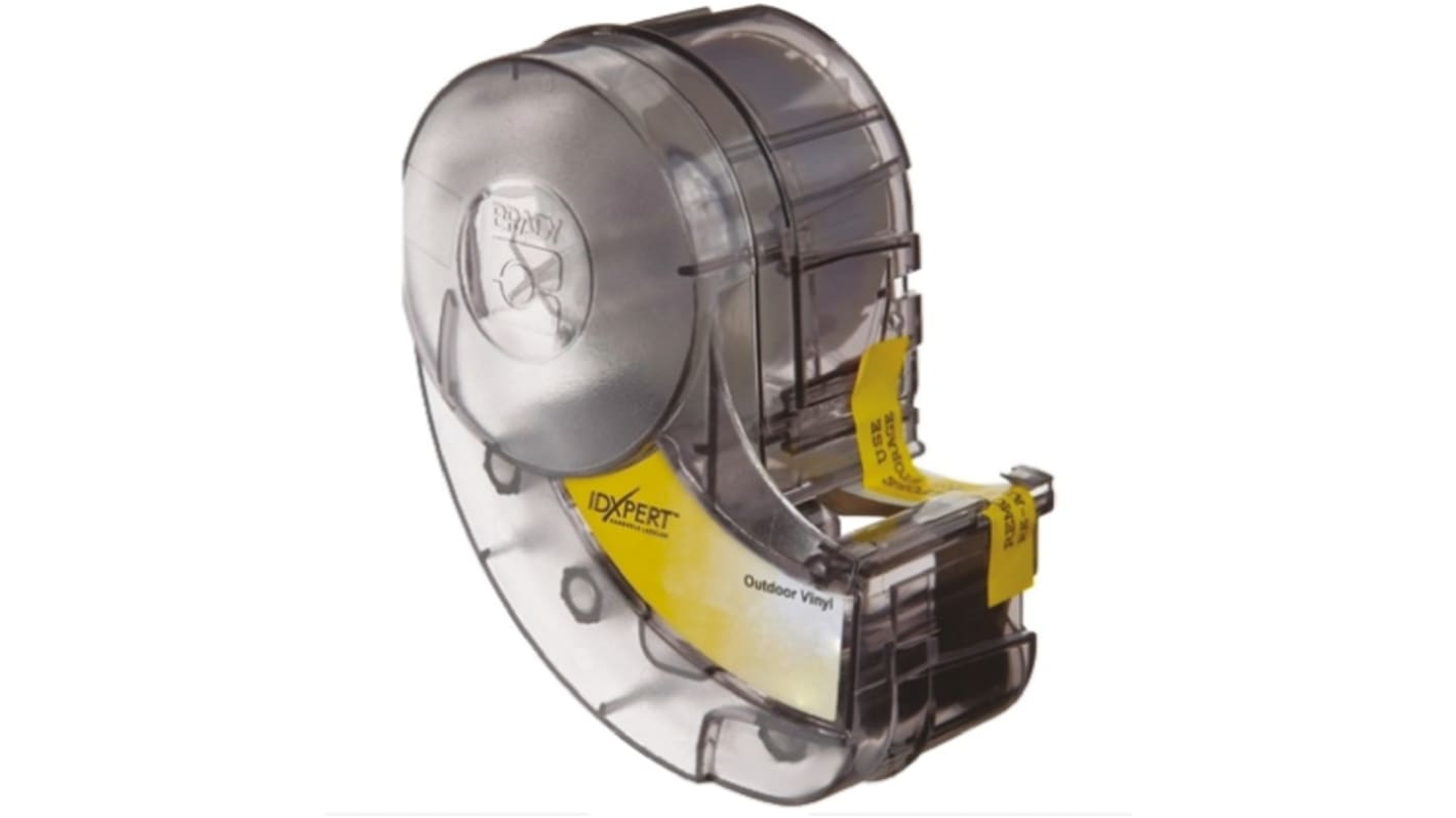 Brady B-595 Black on Black on White Label Printer Tape, 9.1 m Length, 12.70 mm Width