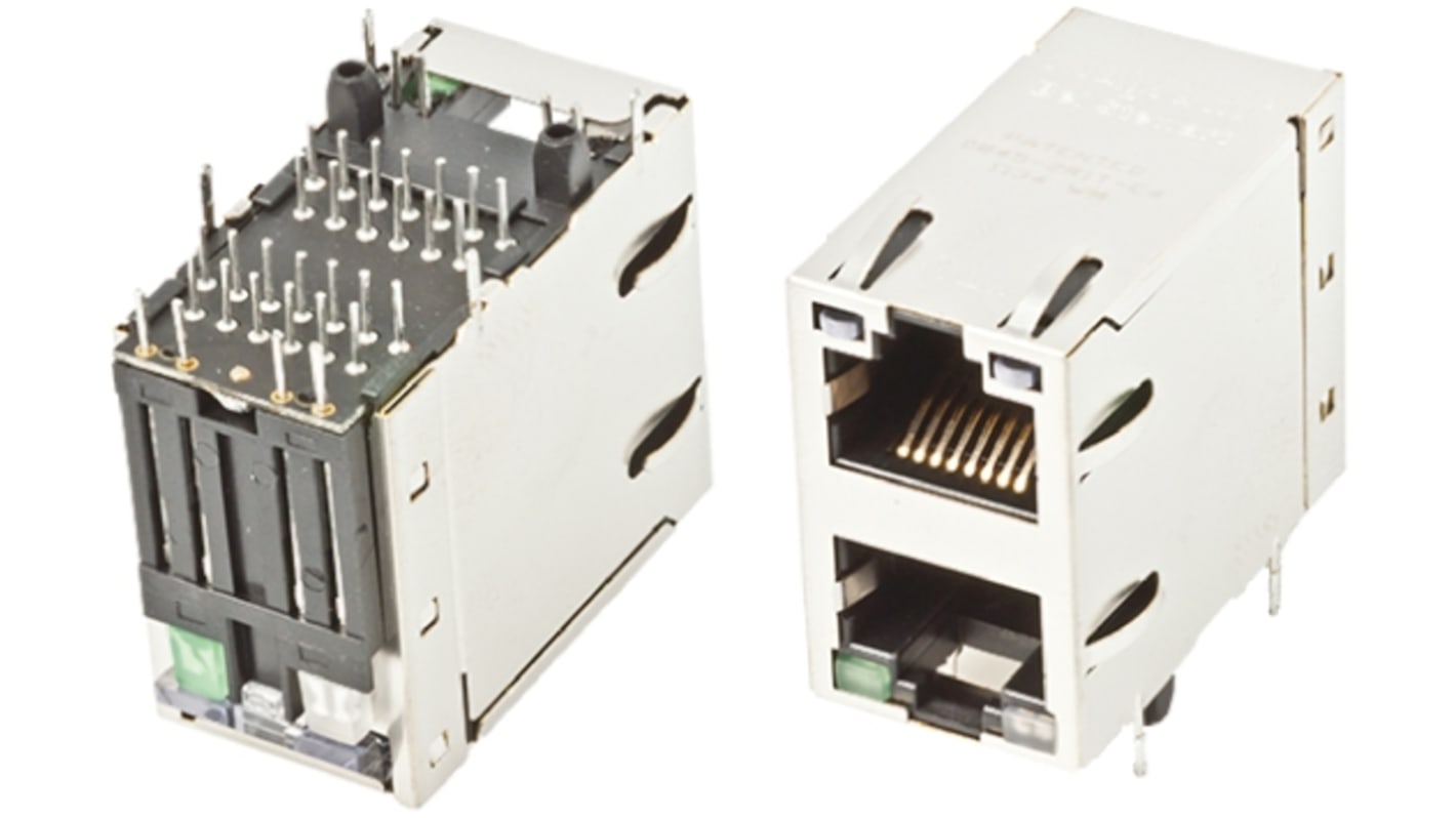 Bel-Stewart MagJack Series Female RJ45 Connector, Through Hole, STP Shield Straight 8P8C -Way