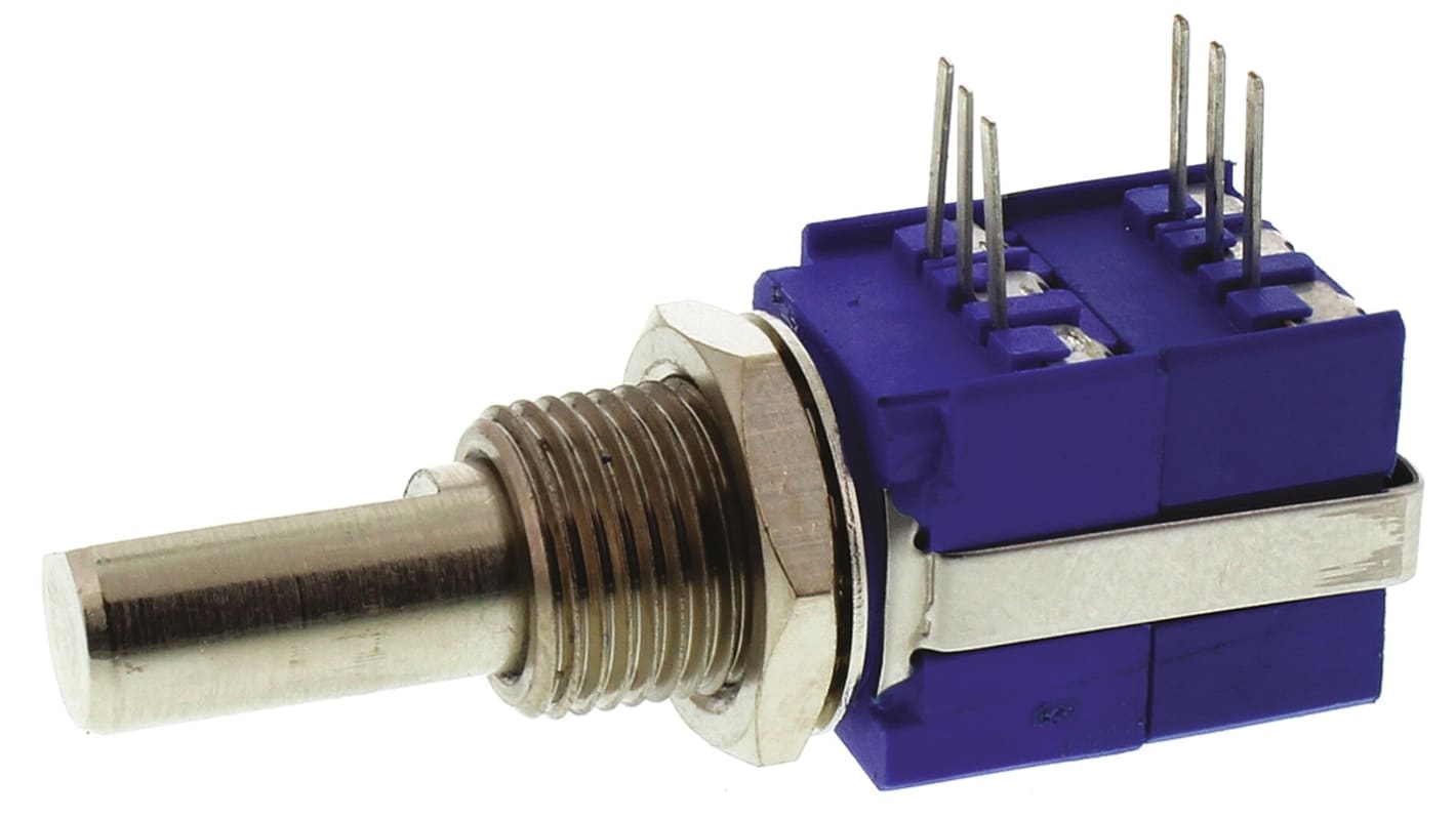 Bourns 56 10kΩ Rotary Potentiometer 1-Gang, Panel Mount (Through Hole), 56AAD-C28-B15/R81L