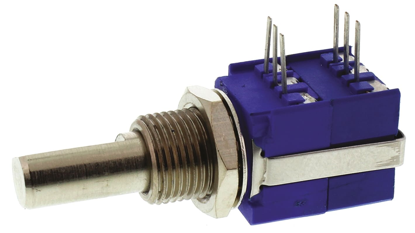 Bourns 10kΩ Rotary Potentiometer 1-Gang, Panel Mount (Through Hole), 56AAD-C28-B15/R81L