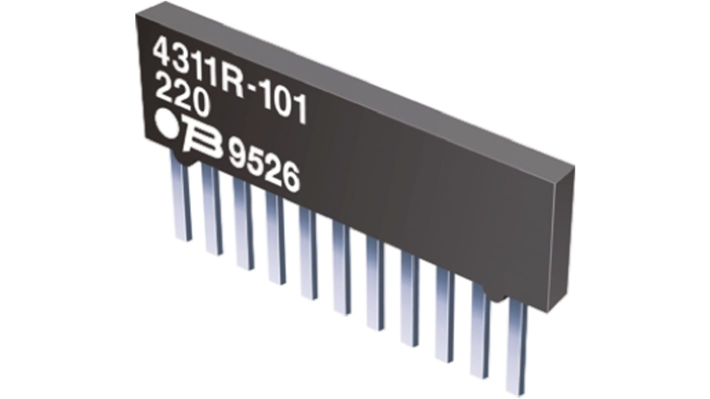 Bourns 抵抗アレイ, 100kΩ, 1.13W, ±2%, 素子数：8