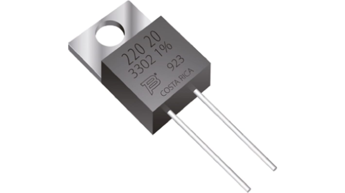 Bourns 厚膜电阻, 3.3Ω, 20W, ±1%容差, ±100ppm/°C, TO-220, PWR220T系列