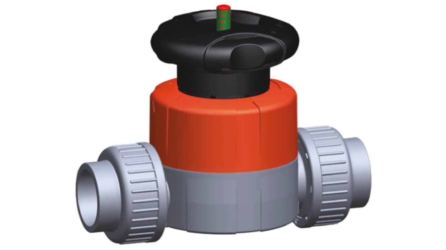 Georg Fischer ABS Membranventil, Ø 3/4" Muffe, 10bar