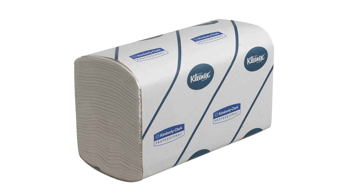 Kimberly Clark Kleenex Folded White Paper Towel, 315 x 215mm, 3-Ply, 2880 Sheets