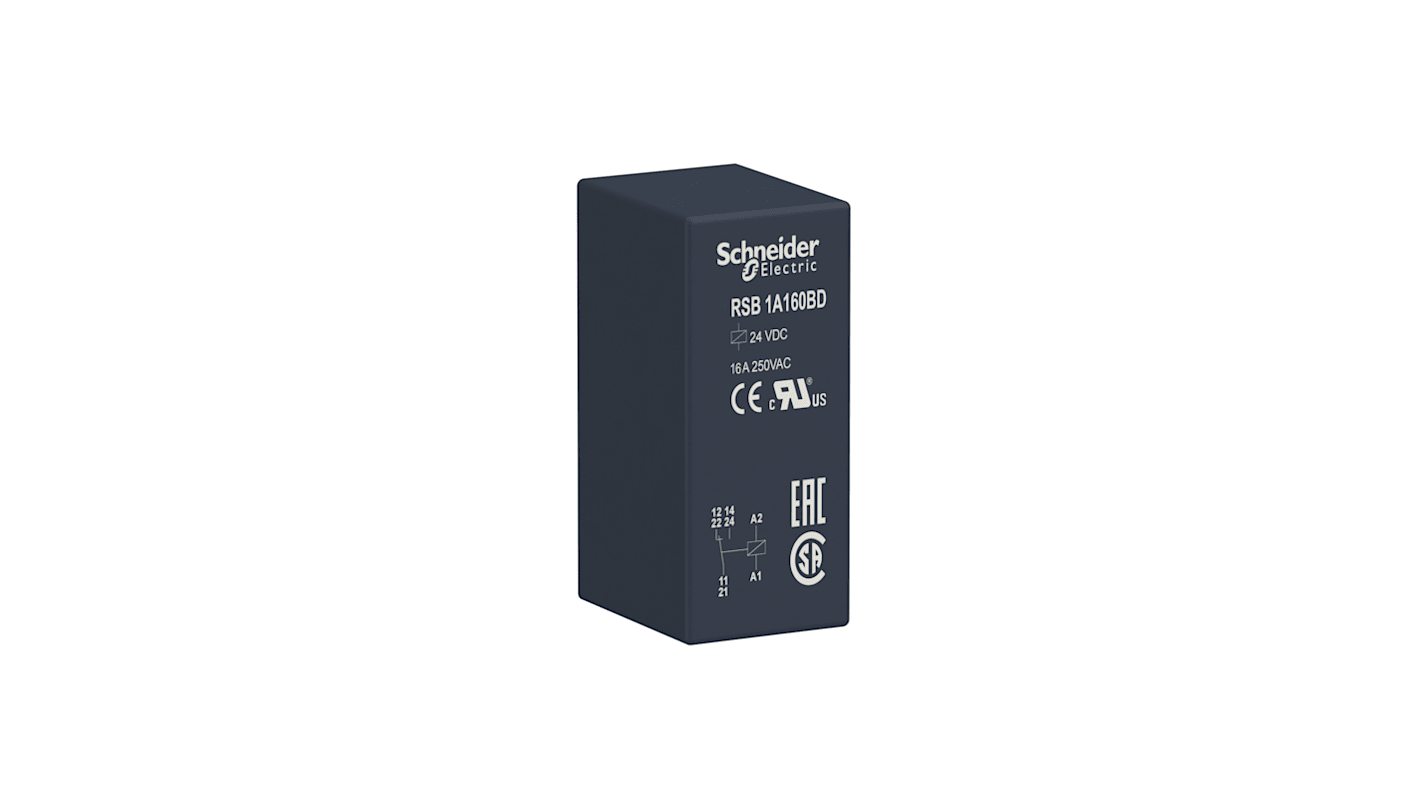 Schneider Electric PCB Mount Power Relay, 24V dc Coil, 16A Switching Current, SPDT