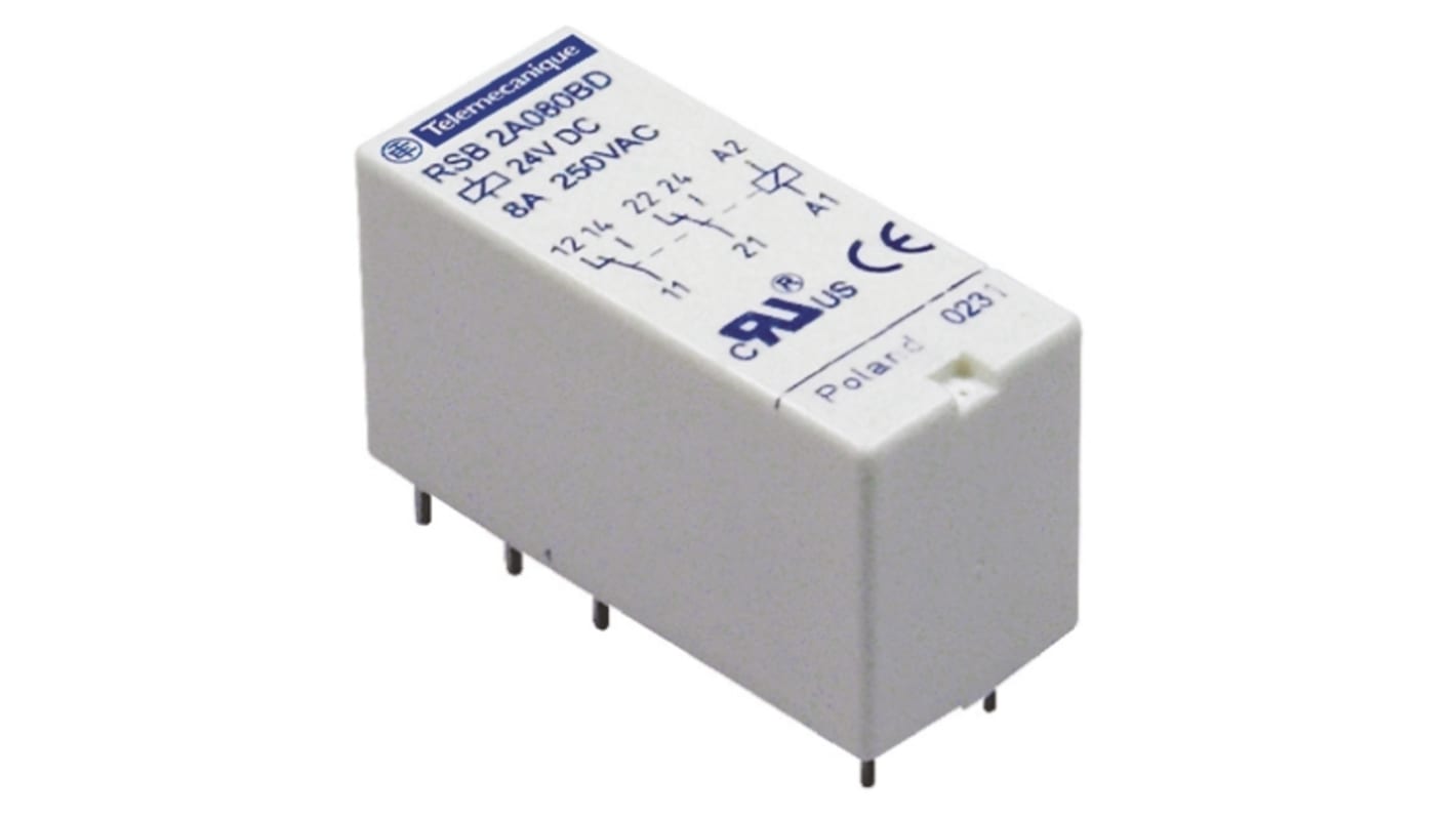 Schneider Electric RSB Series Interface Relay Module, PCB Mount, 60V dc Coil, DPDT