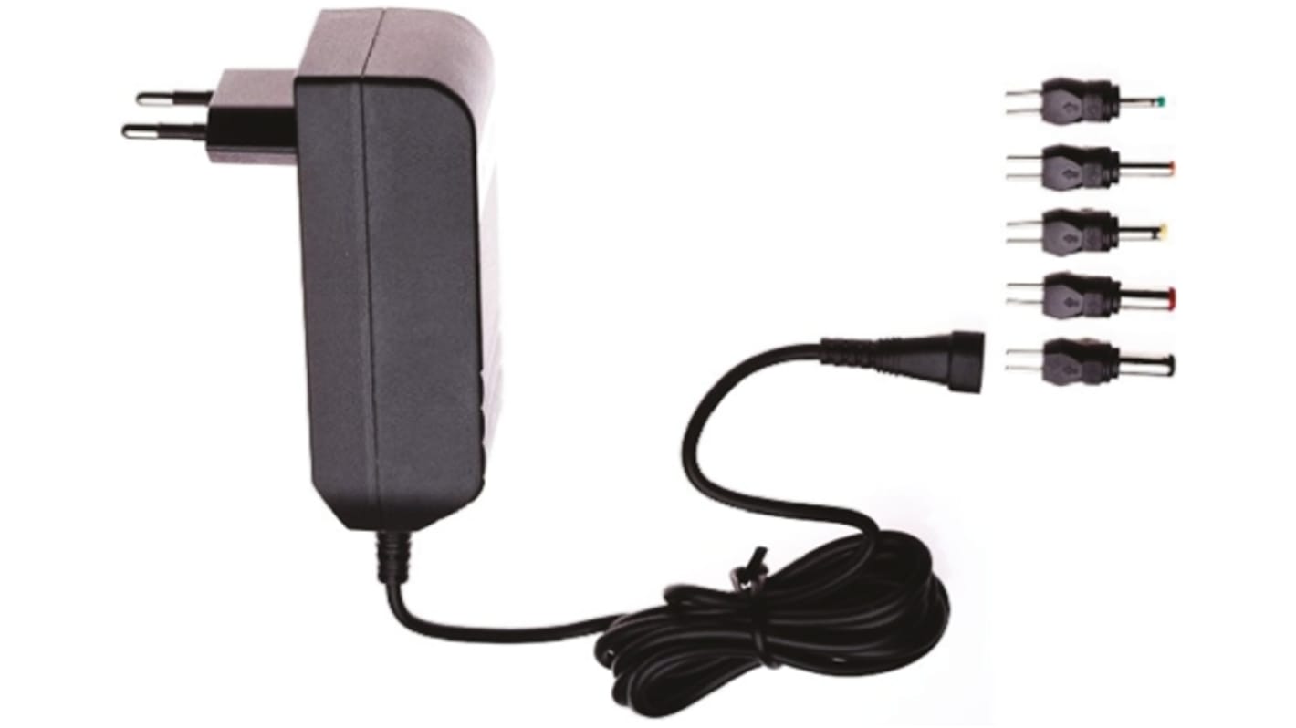 Egston 24V dc Plugtop strømforsyning, Switch-mode strømforsyning, 1.25A, 30W, EU-stik