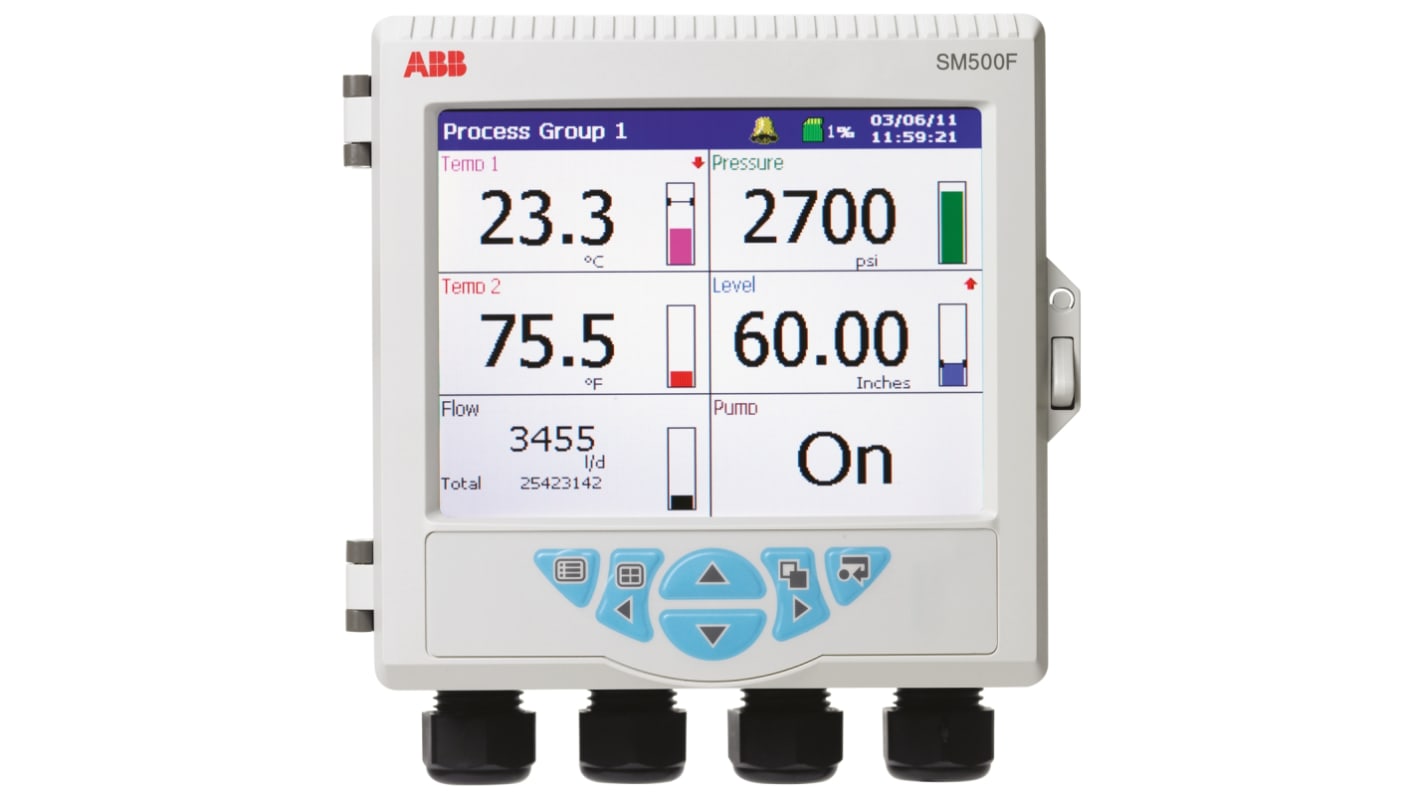 Registratore grafico ABB a 3 canali, parametri Corrente, resistenza, temperatura, tensione