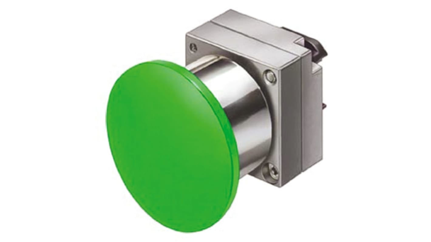 Siemens 3SB3 Series Green Round, Latching Actuation, 22mm Cutout