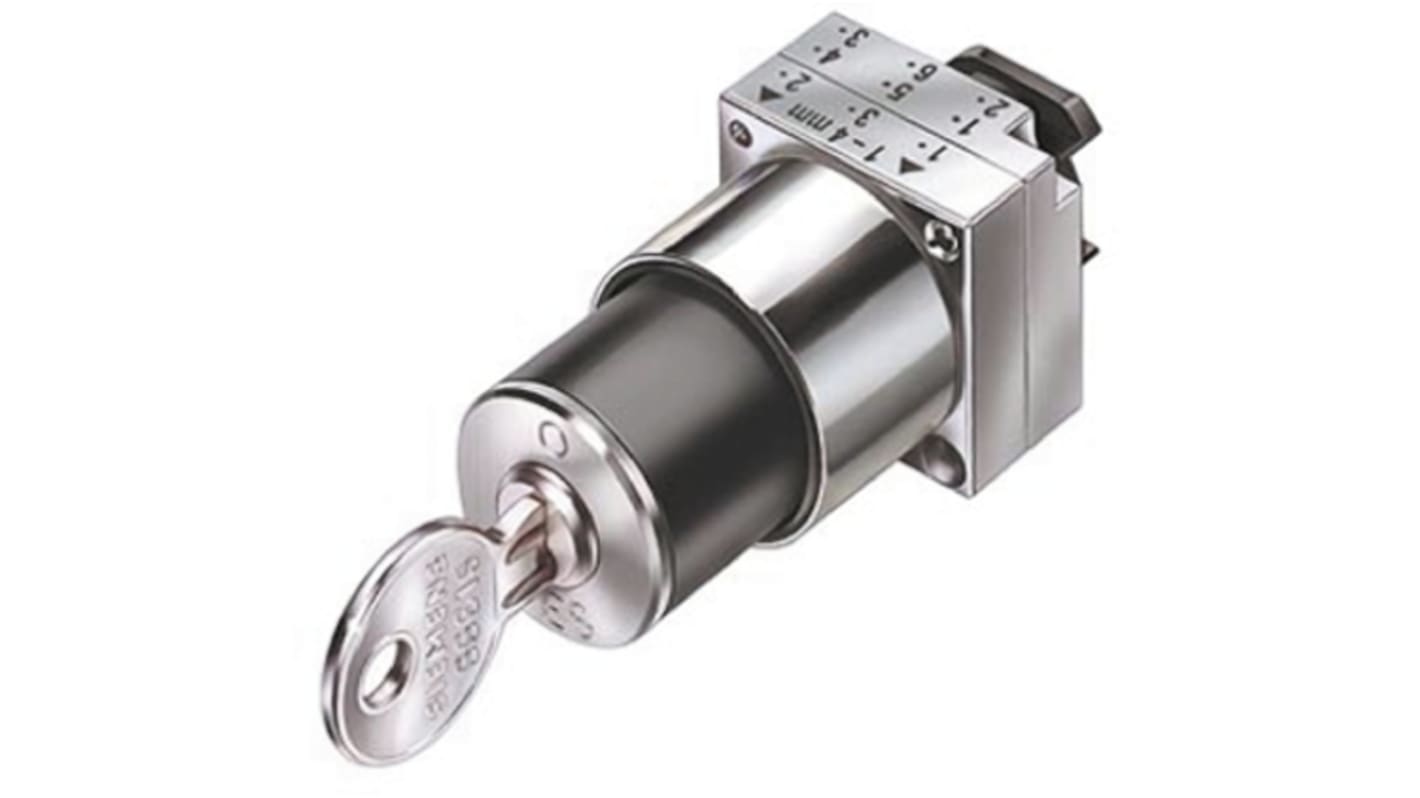 Siemens 3SB3 3-position Key Switch Head, Right Latching Left Momentary, 22mm Cutout