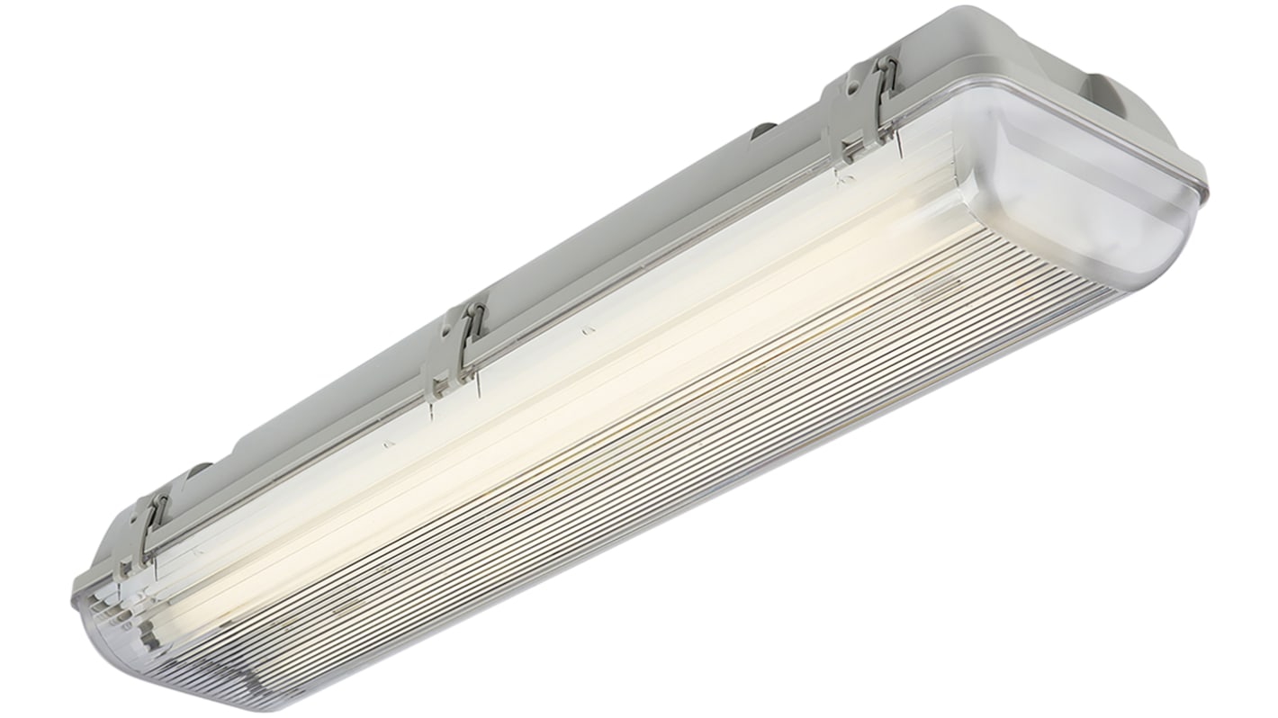 RS PRO 70 W Fluorescent Ceiling Light, 230 V Linear Twin Batten, 2 Lamp, Anti-corrosive, 1.83 m Long, IP65