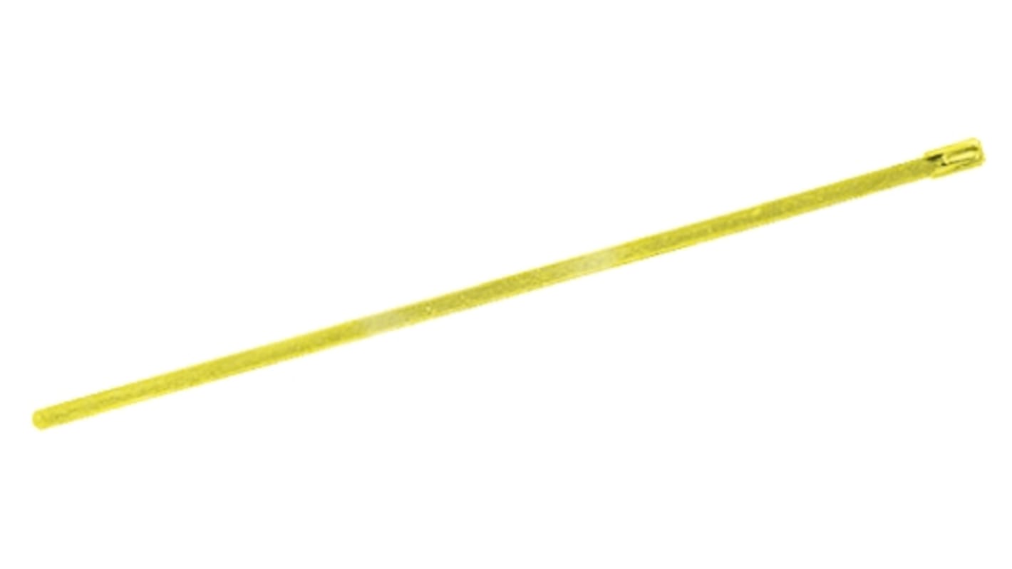 Brida RS PRO de Acero inoxidable recubierto de poliéster Amarillo, 200mm x 7,9 mm, Cierre por bola