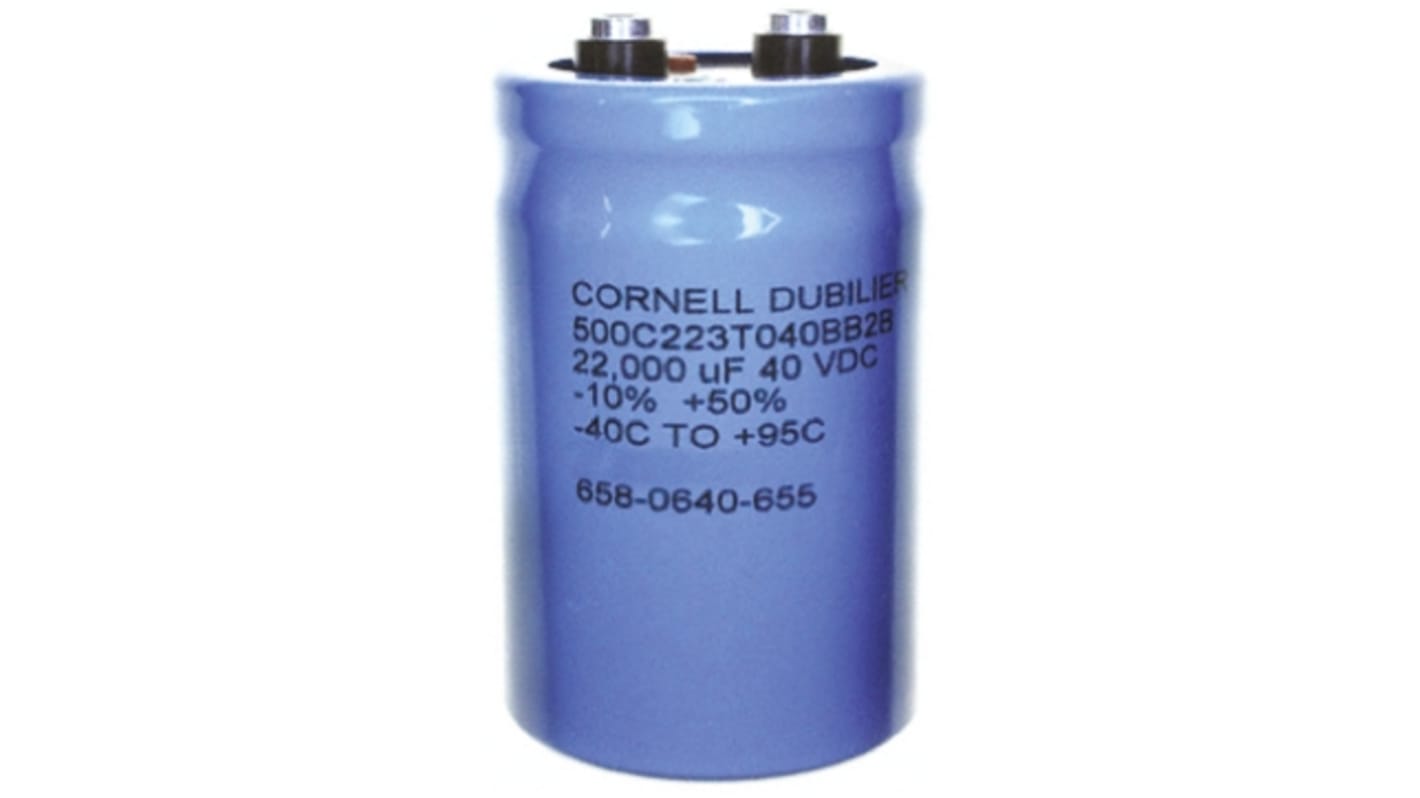 Cornell-Dubilier 1000μF Electrolytic Capacitor 400V dc, Through Hole - 550C102T400BJ2B