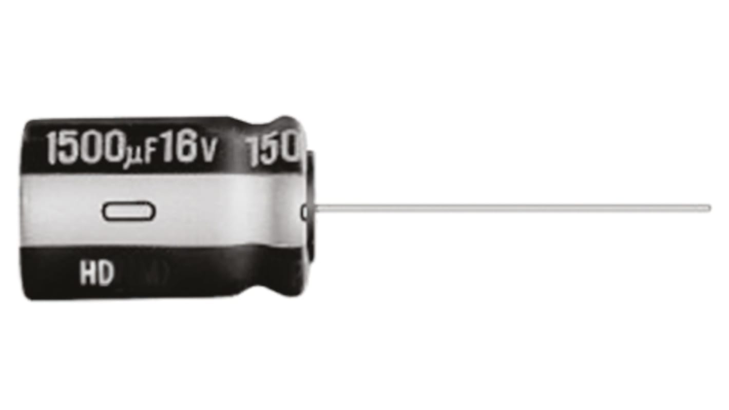 Panasonic 直插铝电解电容, 47μF, 35V 直流, 5 (Dia.) x 11mm, 最高+105°C, HD RADIAL系列