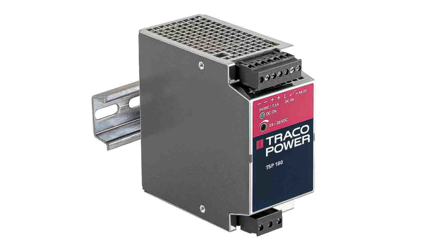 TRACOPOWER TSP Switched Mode DIN Rail Power Supply, 85 → 132V ac ac Input, 48V dc dc Output, 4A Output, 180W