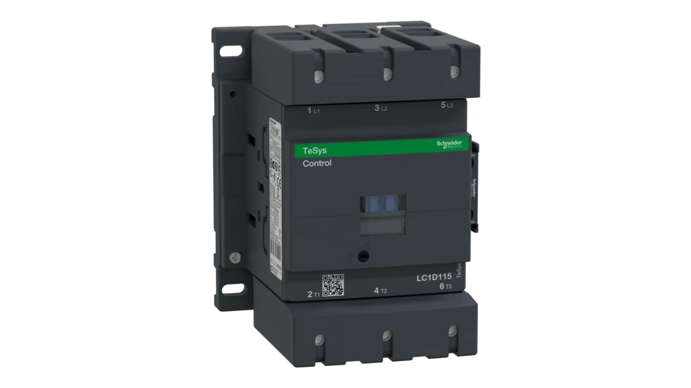 Schneider Electric TeSys D LC1D Contactor, 230 V dc Coil, 3-Pole, 115 A, 3NO, 1 kV ac, 690 V dc
