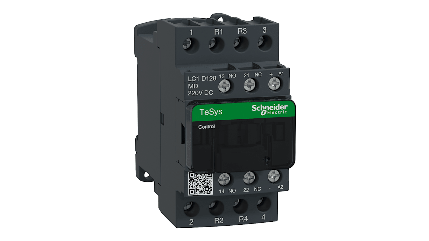 Schneider Electric TeSys D LC1D Contactor, 230 V dc Coil, 4-Pole, 25 A, 2NO + 2NC, 690 V ac/dc