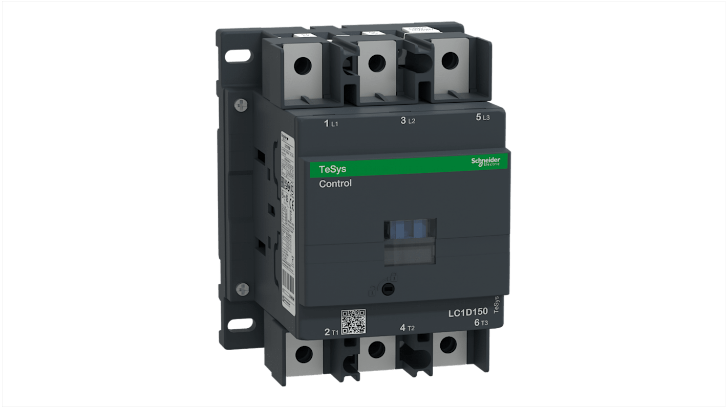 Schneider Electric TeSys D LC1D Contactor, 110 V ac Coil, 3-Pole, 150 A, 3NO, 1 kV ac, 690 V dc
