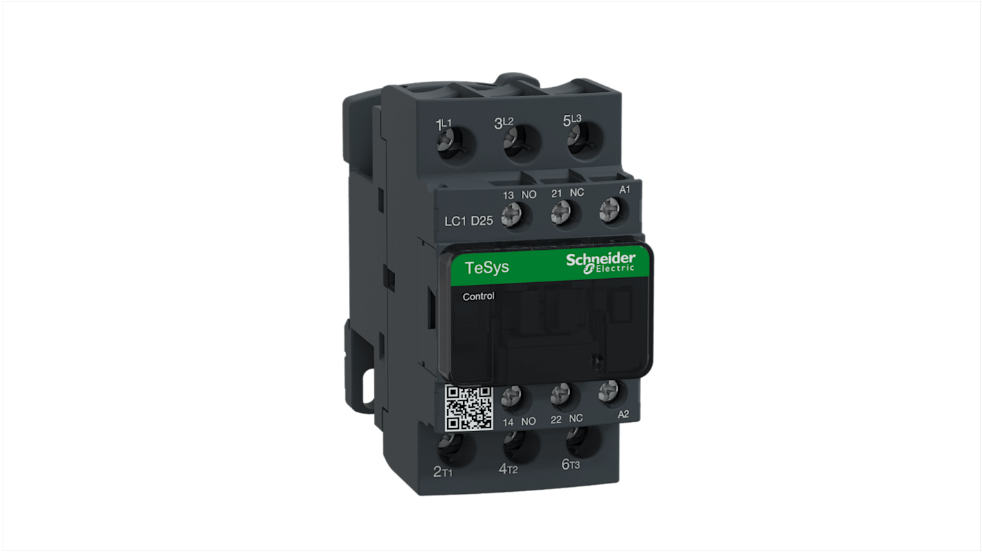 Schneider Electric TeSys D LC1D Contactor, 400 V ac Coil, 3-Pole, 25 A, 3NO, 690 V ac/dc