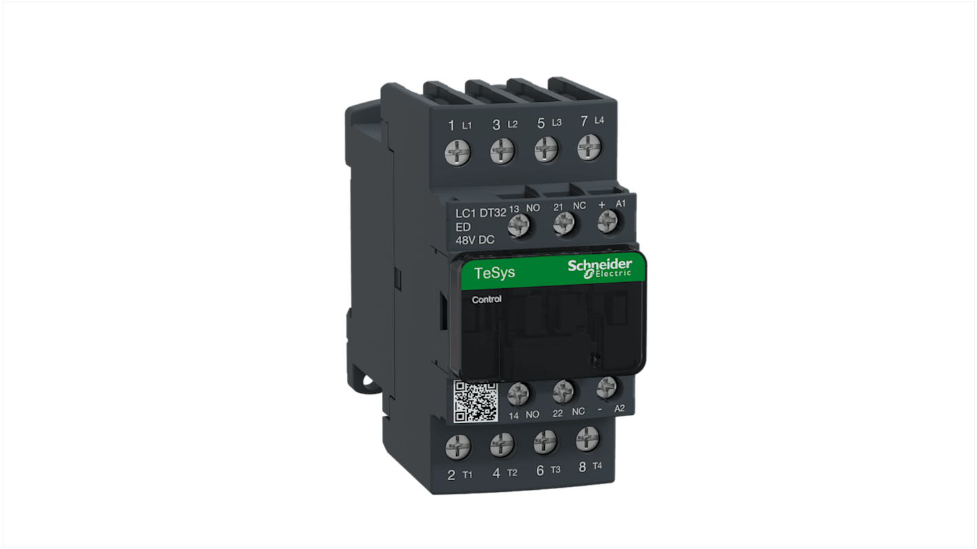 Schneider Electric TeSys D LC1D Contactor, 48 V dc Coil, 4-Pole, 32 A, 2NO + 2NC, 690 V ac/dc