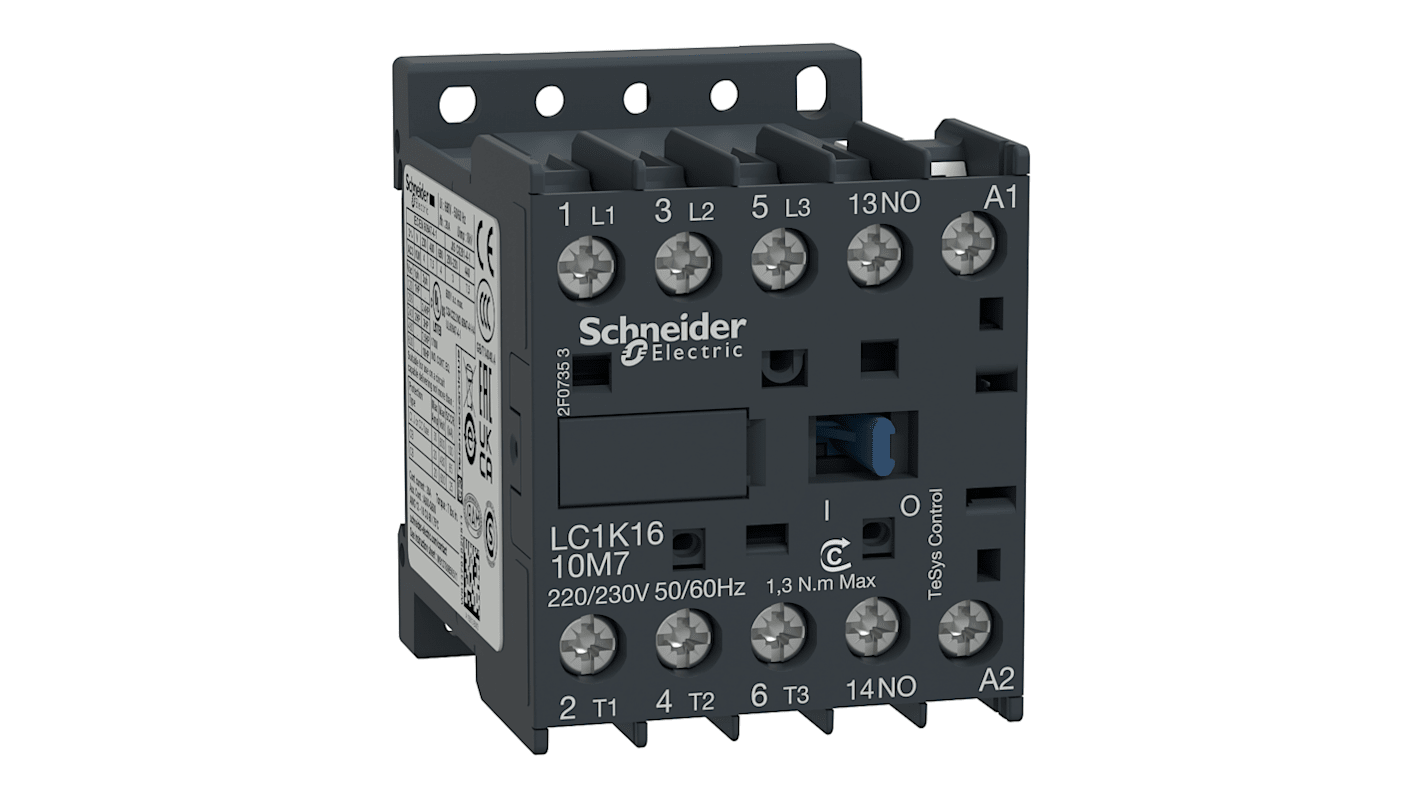 Schneider Electric TeSys K LC1K Contactor, 24 V ac Coil, 3-Pole, 16 A, 3NO, 690 V ac