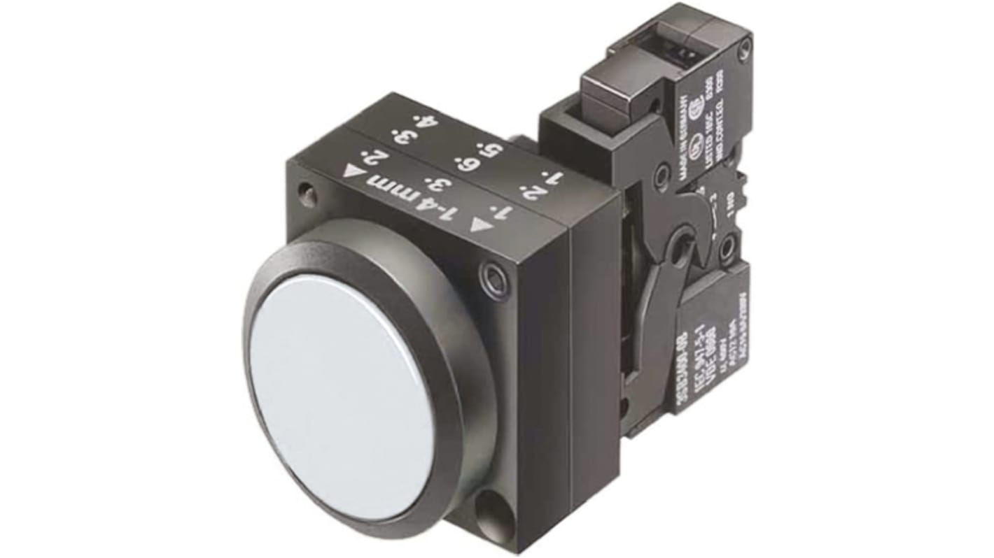 Siemens 3SB3 Series Illuminated Push Button, Panel Mount, 22mm Cutout, SPDT, IP66