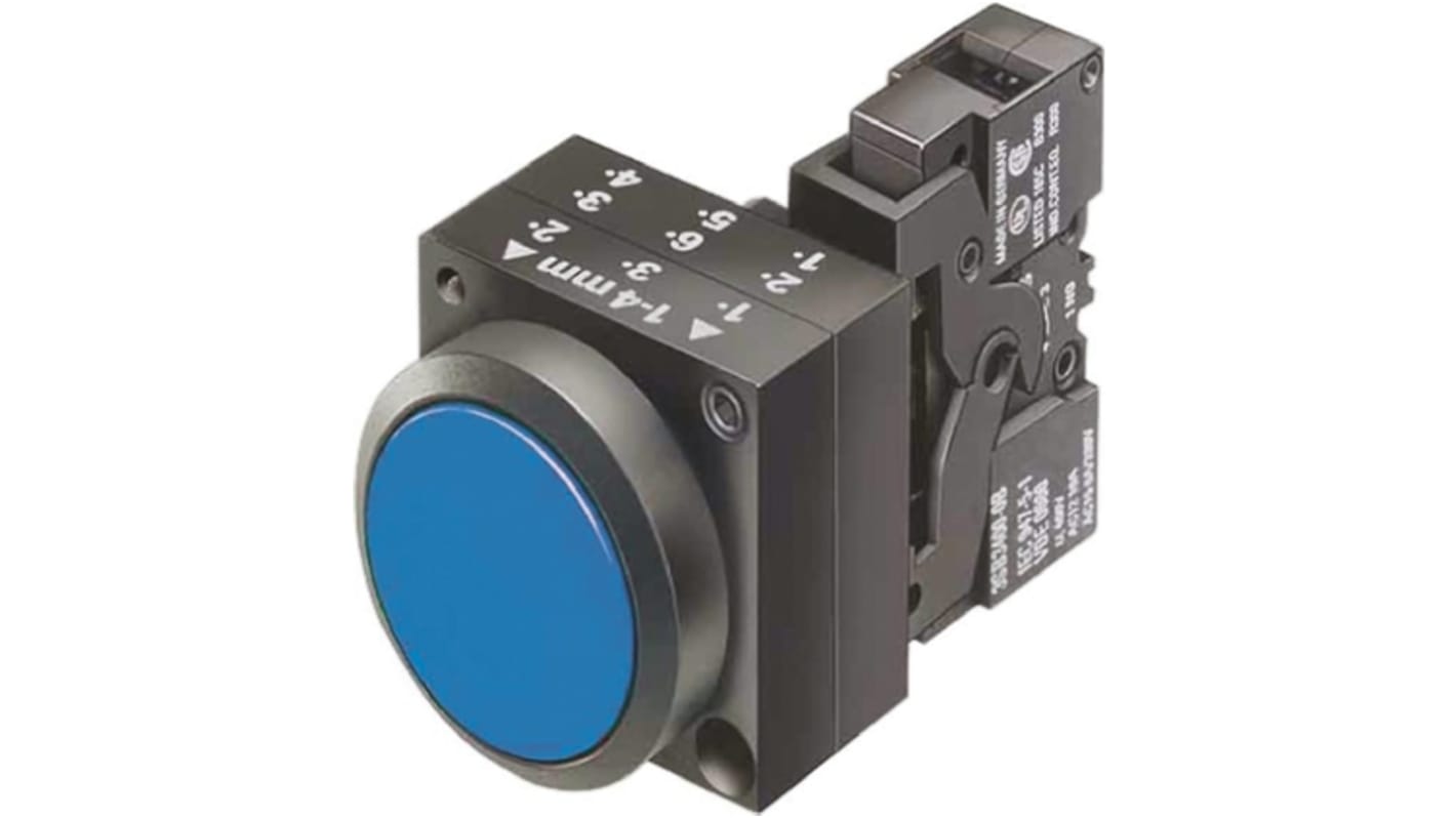 シーメンス プッシュボタン, SPST, 22mm パネルマウント, IP66