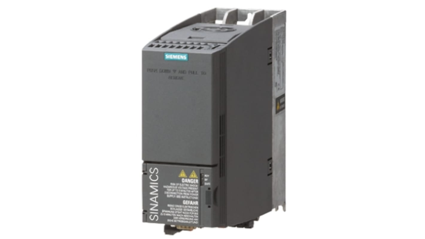 Variador de frecuencia Siemens serie SINAMICS G120C, 7,5 kW, 400 V ac, 3 fases, 16,5 A, 0 → 550Hz, IP20, Modbus