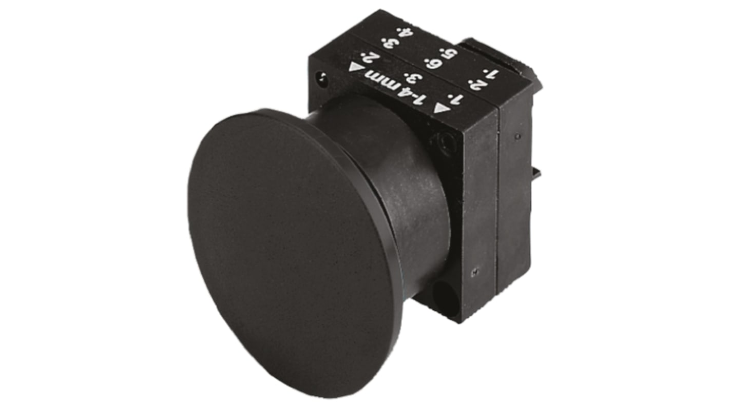 Siemens 3SB3 Series Black Mushroom, Momentary Actuation, 22mm Cutout