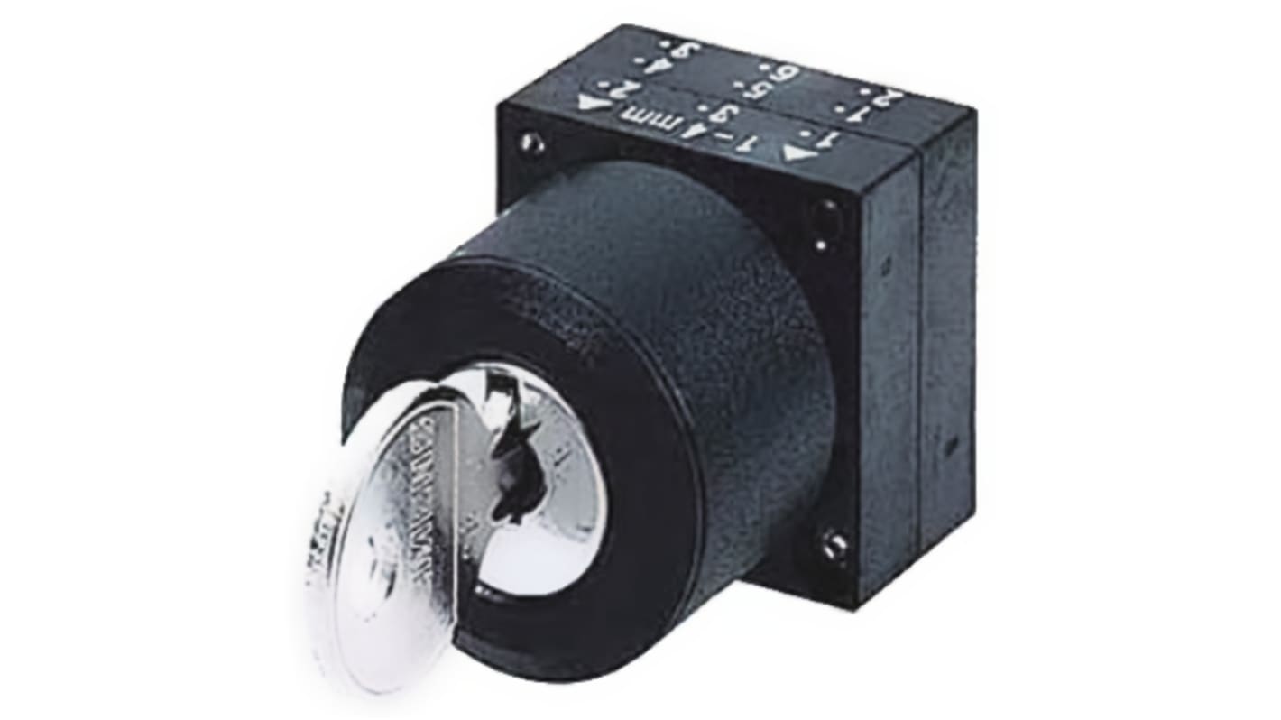 Siemens 3SB3 2-position Key Switch Head, Latching, 22mm Cutout