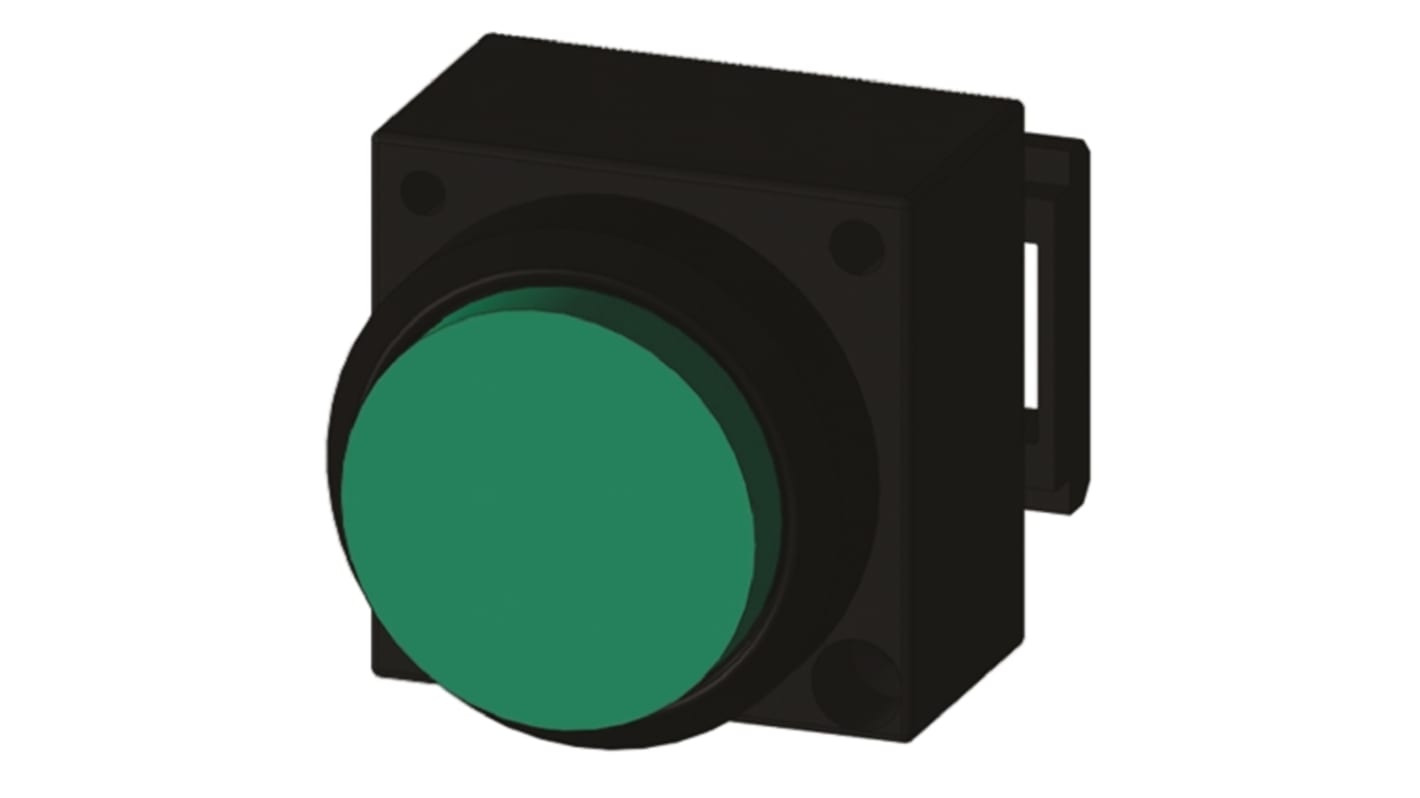 Siemens 3SB3 Series Green Round, Momentary Actuation, 22mm Cutout