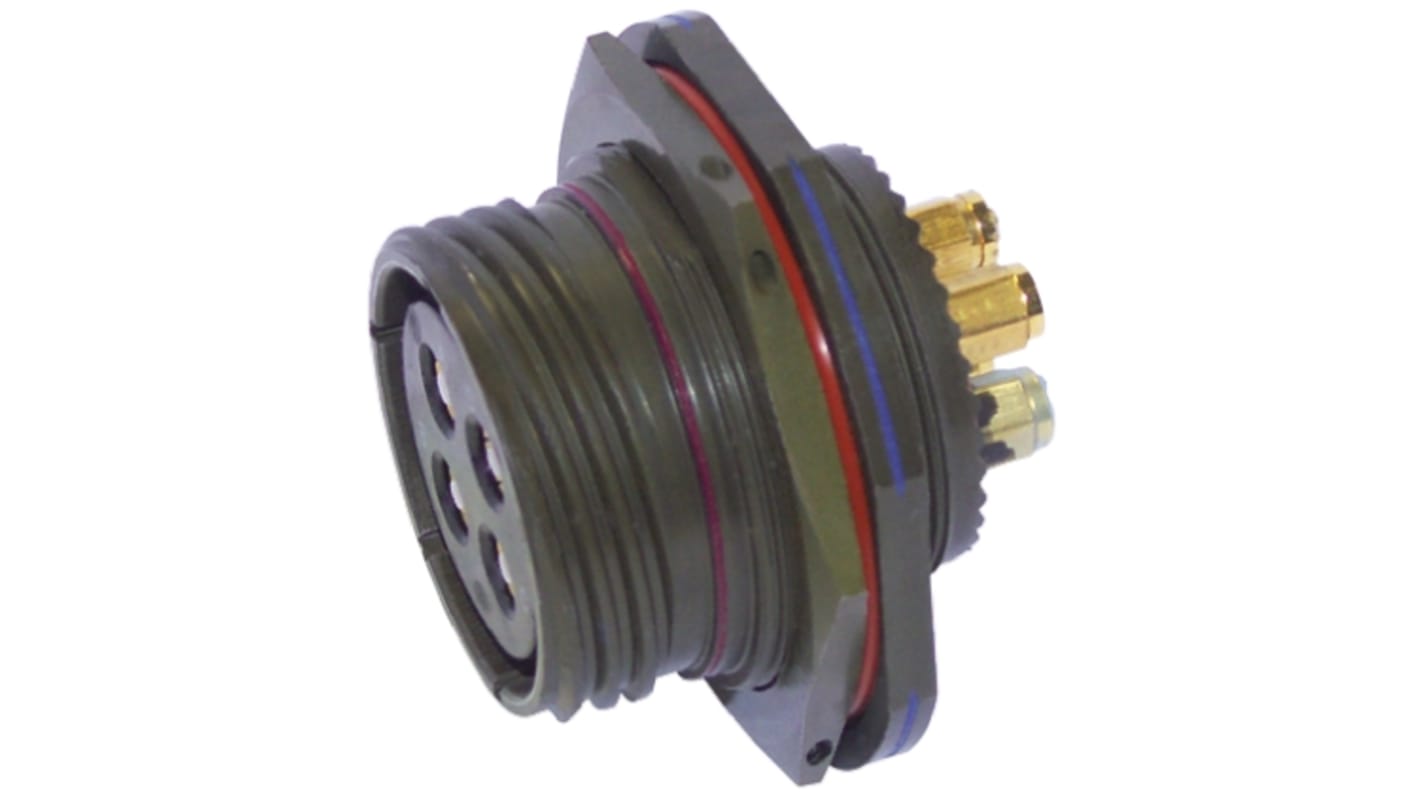 AB Connectors, ABAC 3 Way Panel Mount MIL Spec Circular Connector Receptacle, Pin Contacts,Shell Size 09, Screw