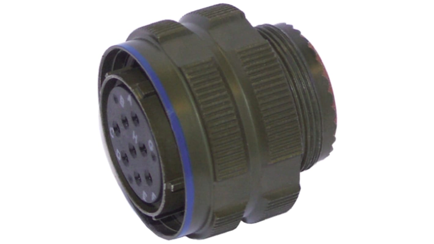 Conector circular MIL-DTL-38999 AB Connectors Macho serie ABAC de 22 vías hembra, tamaño 13, Montaje de Cable, IP67