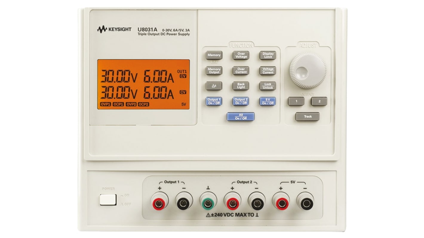 Keysight Technologies U8000 Series Digital Bench Power Supply, 0 → 30V, 3A, 3-Output, 375W