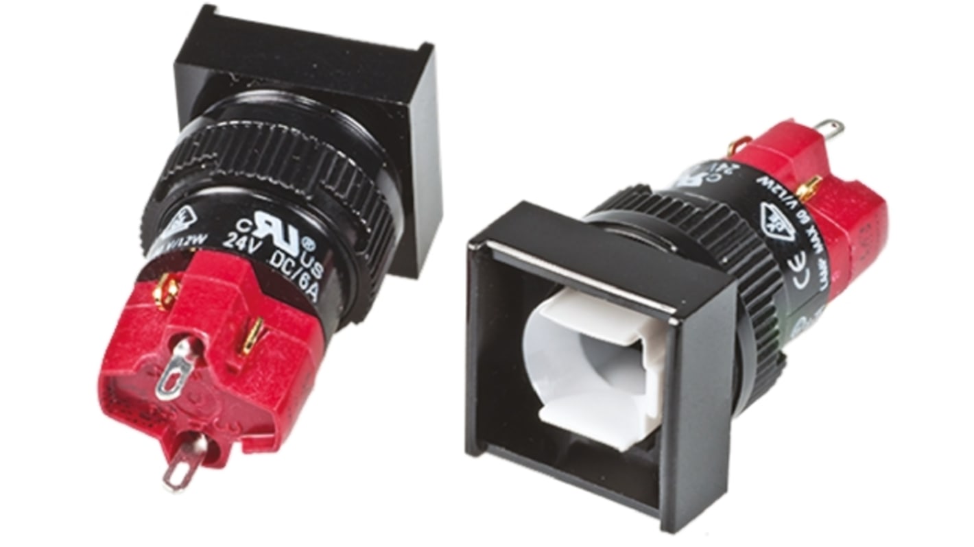 RS PRO Illuminated Push Button Switch, Momentary, Panel Mount, 16mm Cutout, SPDT, 250V ac