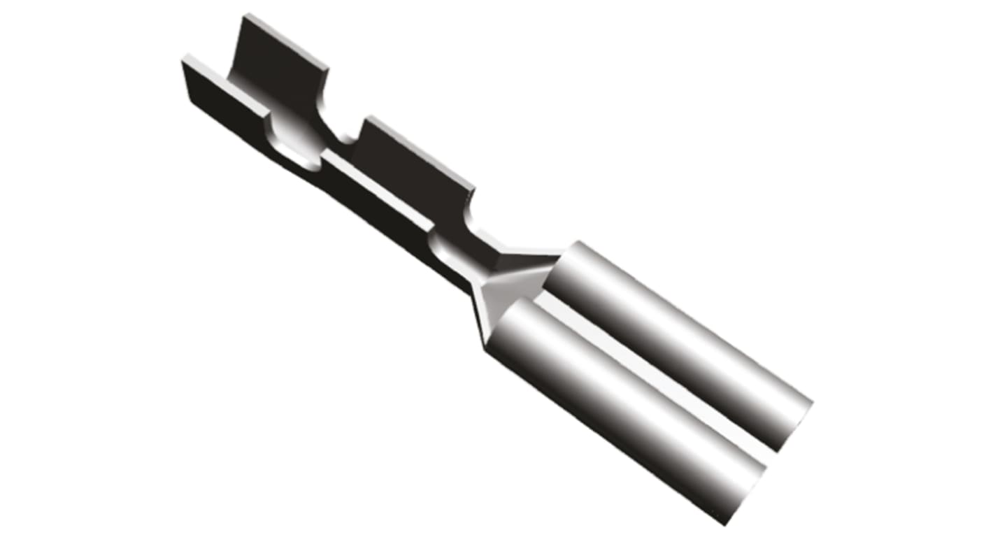 TE Connectivity FASTON .110 Uninsulated Female Spade Connector, Receptacle, 2.79 x 0.51mm Tab Size, 0.2mm² to 0.4mm²