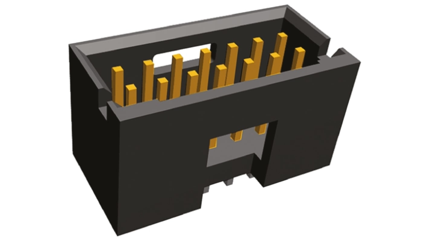 TE Connectivity AMPMODU MOD II Series Straight Through Hole PCB Header, 14 Contact(s), 2.54mm Pitch, 2 Row(s), Shrouded