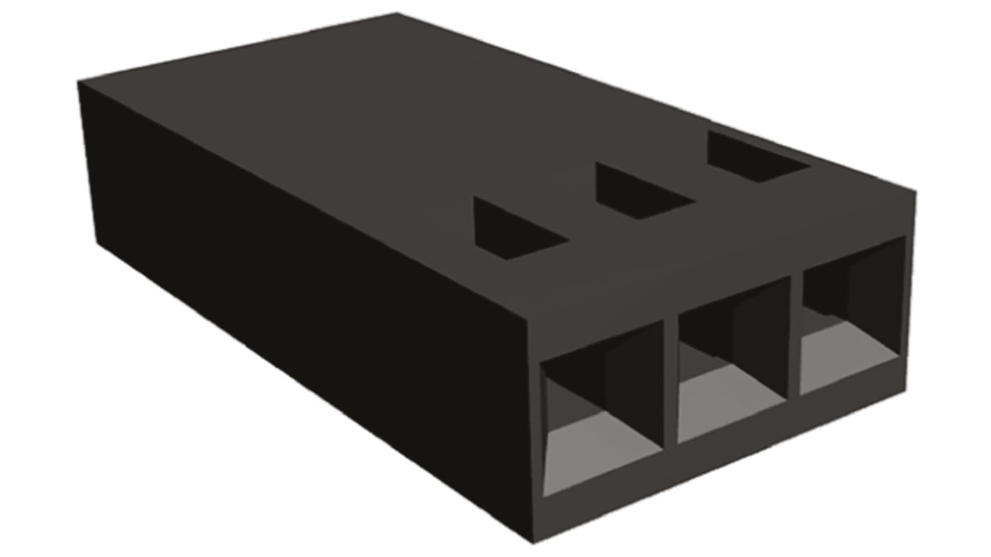 TE Connectivity AMPMODU MOD IV Steckverbindergehäuse Buchse 2.54mm, 3-polig / 1-reihig Gerade, Kabelmontage für