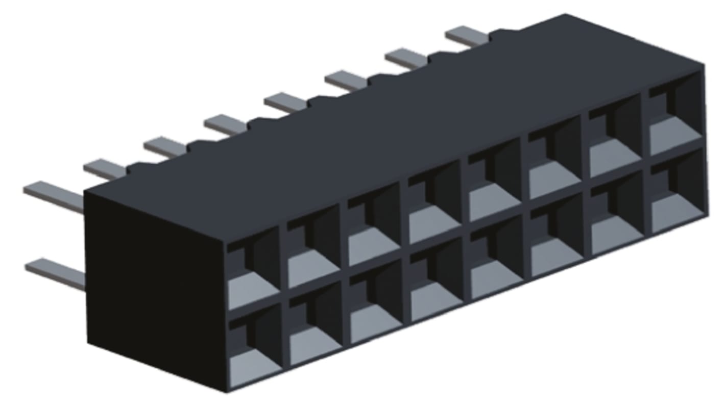 Gniazdo PCB 16 -pinowe 2 -rzędowe raster: 2.54mm typu płytka – płytka Proste Przewlekany