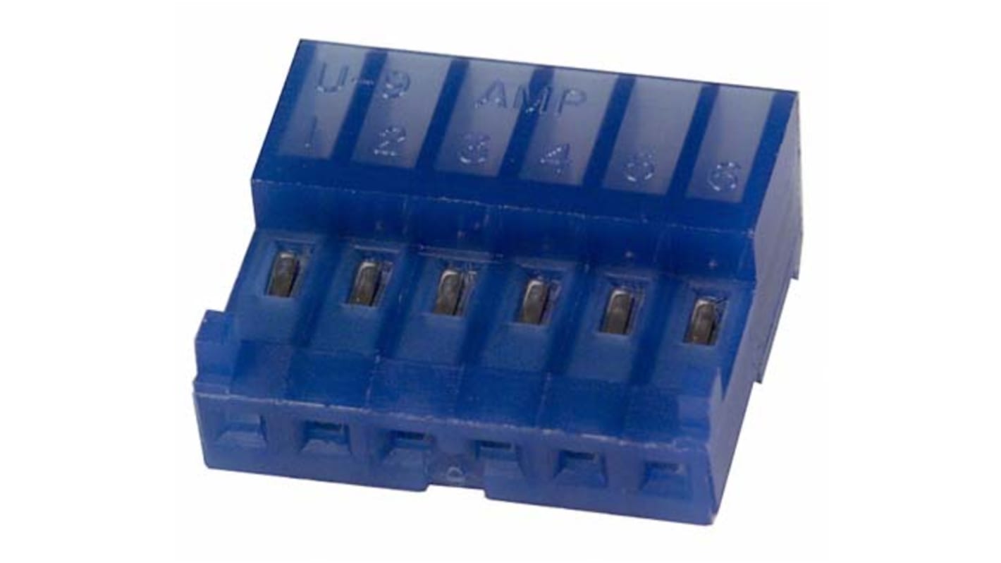 TE Connectivity IDC连接器, 母座, 8p, 2.54mm间距, 电缆安装, IDC端接, 直向, MTA-100系列