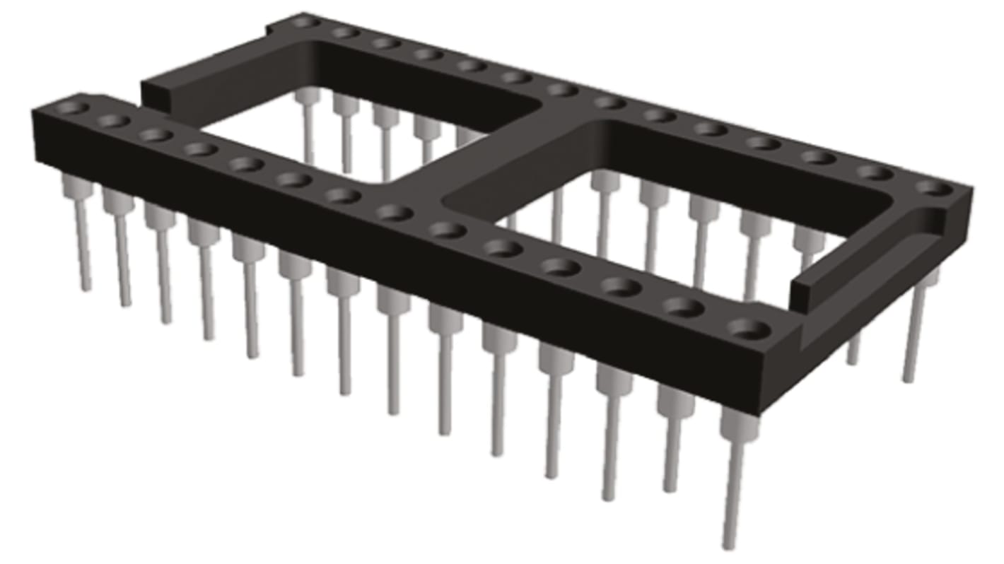 TE Connectivity, Economy 800 2.54mm Pitch Vertical 28 Way, Through Hole Turned Pin Open Frame IC Dip Socket, 3A