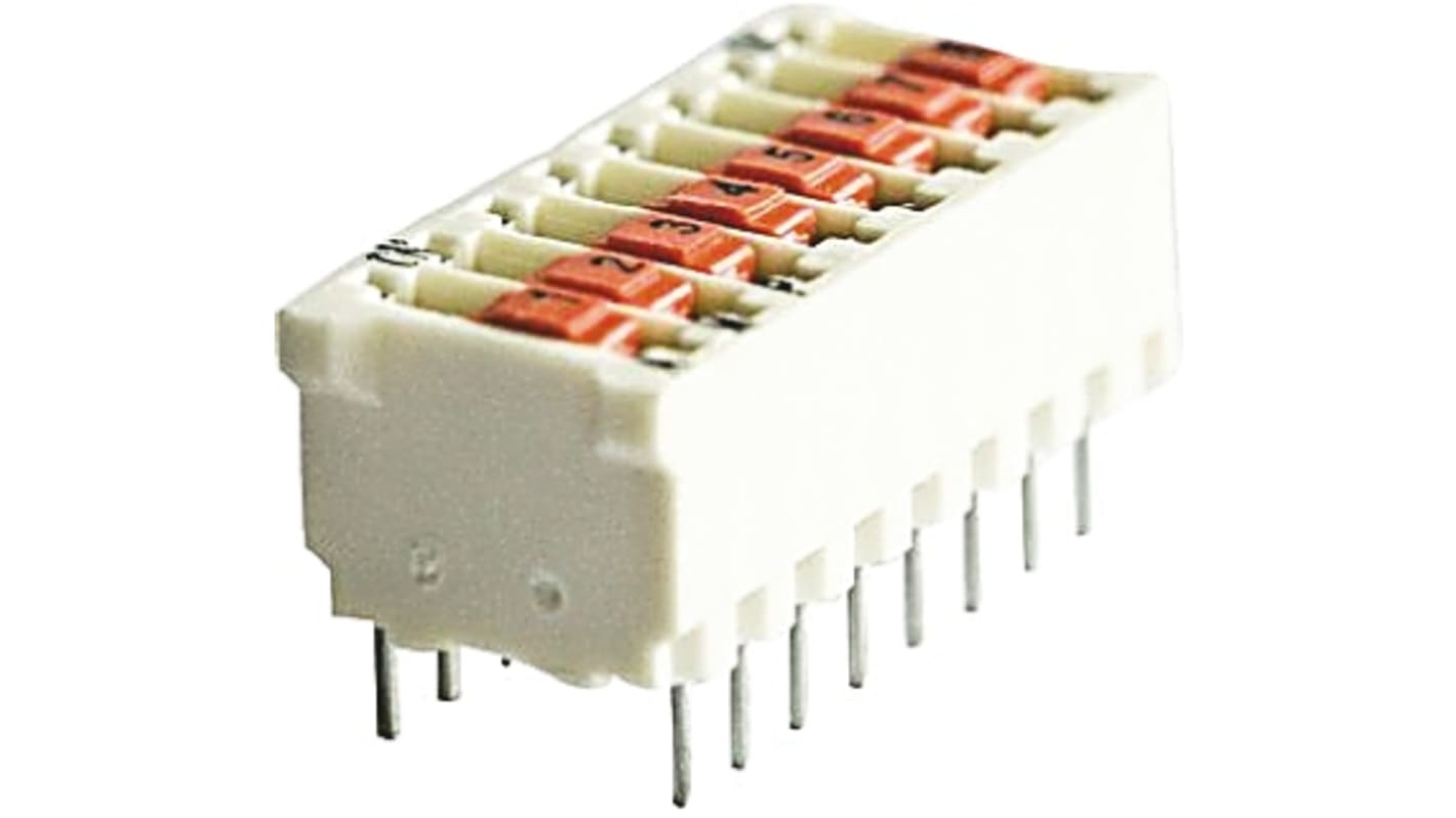 TE Connectivity 3位DIP开关, 滑动执行器, SPST触点, 通孔安装, 2000Cycles